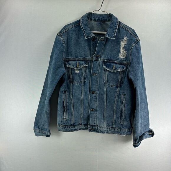 Divided by H&M Denim Distressed Jacket- Size M - Picture 1 of 8